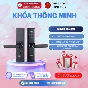 Khóa cửa vân tay thông minh Giovani GLS K591C màu đồng và GLS K591B màu đen cho cửa nhôm cửa gỗ...