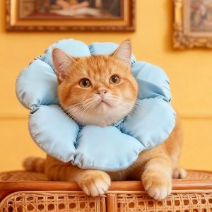 PETPARADIS Ultra Light Cat Elizabeth Collar Adjustable Waterproof Cat Neck Protective Circle No Block Eat Drink Stop Licking Dog Protective Head Cover Post Care