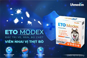 Viên nhai ETO Modex diệt ve rận bọ chét viêm da cho chó