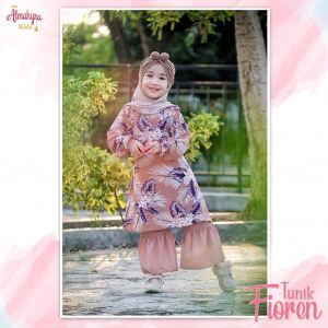 Baju Dress Tunik Anak Motif Corak Bunga / Tunik Fioren