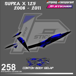 SUPRA X125 2008-2011  (COD) STIKER STRIPING MOTOR HONDA SUPRA X125  HOLOGRAM DAN TRANSPARAN
