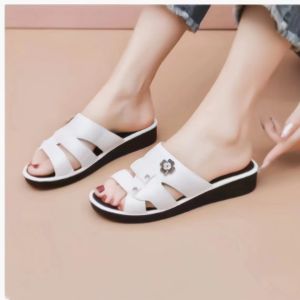 Free Shipping New Summer Casual Slip-On Sandals Fashionable Wedge-Heeled Sandals Suitable For Both Indoor And Outdoor Wear WomenS Mid-Heel Sandals
