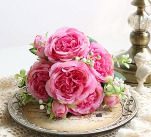 Bunga Rose Mawar Plastik Bunga Peony Tangkai Artificial Rose Jepang Dekorasi Pelaminan Wedding Premium Murah BG02
