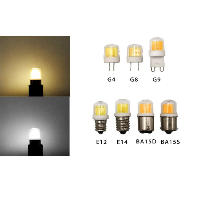 Dimmable G4 G8 G9 E12 E14 BA15S BA15D LED Light Bulb 5W AC 220V COB ...