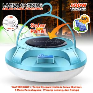 Lampu Emergency UFO 600 Watt Multi-Charger ( Solar Panel + USB Tipe-C ) Tahan 8 Jam Full Power Lampu Camping UFO MAXPOWER MX-201 | MX-202 | MX-203 ( Lampu Kemping / Lampu Lapangan / Lampu Darurat / Lampu Jualan / Lampu Tenda )