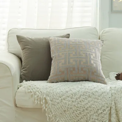 Red New Year Decoration Cushion Cover Chenille Simple Geometric Line Pillowcase Multicolor 30x50cm/45x45cm Household Cushion Cover Home Decoration