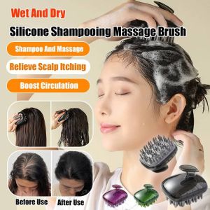 Adult Wet Dry Shampoo Brush Silicone Scalp Massage Brush Head Massager AntiItch Shampoo Comb