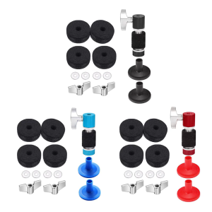 13Pcs Drum Cymbal Felt Pads and Sleeves with Wing Nuts Washer Drum Key Cymbal Replacement Accessories Easy to Use