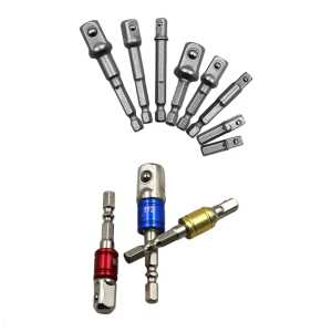 3/8Pcs Drill Socket Adapter 1/4 3/8 1/2 Nut Driver Socket Hex Shank Extension Socket Adapter For Screwdriver Hand Tool