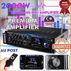 Malaysia spot SUNBUCK 6188BT Digital Power Amplifier Audio Karaoke Wireless MIC Stereo Home Car AMP FM USB ENHANCE Kereta AMP sound enhancer