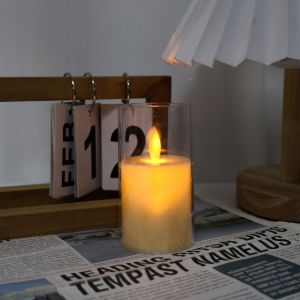 Acrylic Glass LED Flameless Swing Electronic Candle Lamp Battery Flashing Tea Lamp Wedding Christmas Party Home Decoration