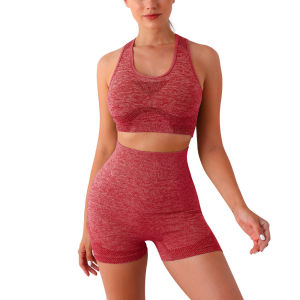 AE Sports fitness tank top and shorts two-piece set tummy control breathable elastic butt-lifting peach pants quick-dry yoga outfit