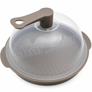 Sandam Round Microwave Dish Cover BPA-Free 20cm Steam Vent Cool Handle Gray 1 Set