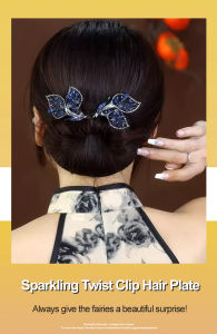 Light Luxury Curlers Elegant Flower Hair Coiler Lazy Twist Clip Cubic Zircon Sparkling Curlers
