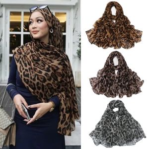 CANICECA Thin Leopard Print Scarf Long Soft Femme Headband Fashion Neckscarf