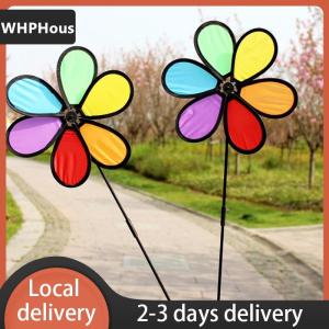 [COD] WHPHous Ship within 24 hours New Colorful Rainbow Dazy Flower Spinner Wind Windmill Garden Yard Outdoor Decor