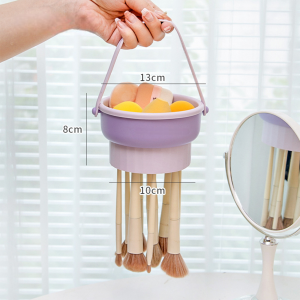 QSHL0606 Pembersih Kuas Make Up Gantung Make up Brush Cleanser Rak Pengering Kuas Make Up Brush Stand Holder