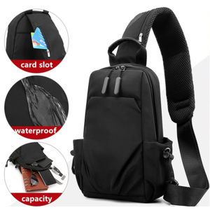 Mens Waterproof Shoulder Bag Outdoor Camping Hiking Travel Chest Cross Body Bag Canvas Sling Bag Men Belt Bag Beltbag