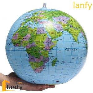 PL LANFY Blow Up Globe Durable Toys Inflatable Earth Geography Beach Ball 16 Inch PVC Kids World Map/Multicolor