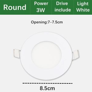 Ultra-slim LED Pin Light with Integrated Driver Available in 12W 9W 6W and 3W Options - Round and Square downlight Panel Lamp Designs for Recessed Ceiling Installation Ideal for Energy-efficient Lighting in Living Rooms Bedrooms Kitchens and Retai