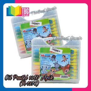1 SET (18 WARNA) OIL PASTEL 18W APIK (R-1376) / KRAYON / ALAT MEWARNAI / CRAYON