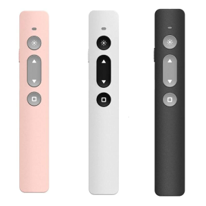 รีโมทไร้สายพร้อมตัวชี้สีแดงชาร์จไฟได้ USB ปากกาเลเซอร์ Rf PPT 2.4GZ ตัวคลิก Powerpoint ตัวเลื่อนสไลด์สำหรับแล็ปท็อป