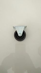 [OKLIFE. SG]Solid Black Caster Wheels Swivel Fixed ke Option Plate Mount & Threaded Stem Replacement Castor