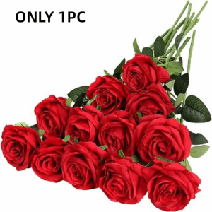 NOWNICE Bridal Red Roses Colorful Night Table Centerpieces Fake Roses Bouquet Romantic DIY Floral Arrangment Valentines Day Decor for 1PC Wedding Home Party
