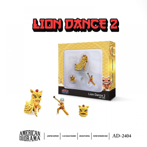 Mô Hình Nhân Vật American Diorama 1/64 - Lion Dance 2 Yellow Set (AD-2404)