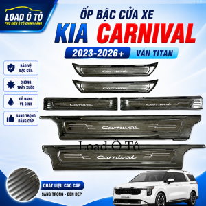 Ốp Bậc Cửa Nẹp Bước Chân Xe KIA Carnival 2026-2022 Mẫu Titan Cao Cấp