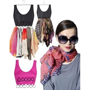 16 Ring Little Dress Scarf Organizer Hanger Holder 16 Lubang Hanger Tudung Closet Space Saver