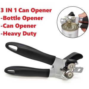 3-in-1 Stainless Steel Tin Opener Cordless Tin Opener with Lids Off Jar Opener and Bottle Opener in One Stainless Steel Can Open/ Best Selling high quality affordable