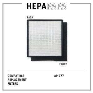 Clean Air AP-777 Compatible Replacement Filter. Free Additional Carbon Pre-Filter [HEPAPAPA]