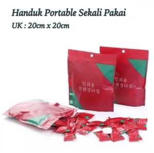 HANDUK MINI TERKOMPRESI / HANDUK MUKA PORTABLE TRAVELING SEKALI PAKAI PER 8 PC