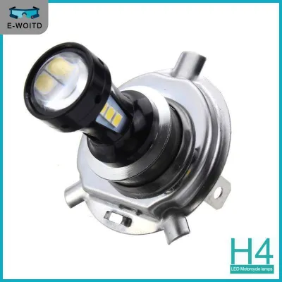 【E-WOITD】 หลอดไฟหน้า LED 18 SMD สำหรับมอเตอร์ไซค์ H4 3030 6500K 12-24V