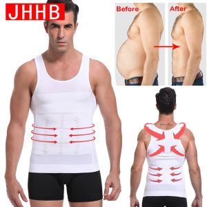 Men Body Shapers Tight Skinny Sleeveless Shirt Fitness Waist Trainer Elastic Beauty Abdomen Slimming Boobs Gym Shapewear