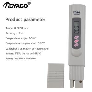 Máy Kiểm Tra Độ Tinh Khiết Chất Lượng Nước RCYAGO TDS Xách Tay Để Uống Nước/Hồ Bơi/Bể Cá