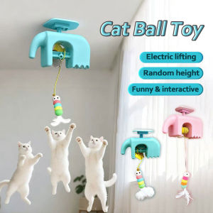 Cat Ball Toy Electric Automatic Lifting Plush Ball Toys Smart Cat Stick Toys with Ball Pet Toys