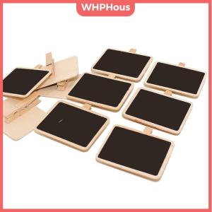 WHPHous 10Pcs Mini Wooden Blackboard Clip Message Note Board Home Store Decoration