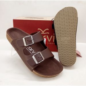 BAYAR DI TEMPAT SENDAL CARVIL/SENDAL JEPIT CARVIL TERMURAH TERLARIS  Sandal casual Carvil Benzo 02 Coklat dan Hitam sandal pria