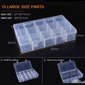 Display Case Earring Jewelry 6-28 Grid Compartment Organizer Bead Storage Box Screw Holder Container