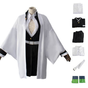 Anime Demon Slayer Kimetsu No Yaiba Cosplay Costume Kamado Tanjirou Agatsuma Zenitsu Kimono Uniform Full Suits Clothes Kamado Nezuko Kimono Robe Dress For Adult Kids