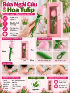 Búa Ngải Cứu Hoa Tulip 28cm Kèm Túi Quà – Dụng Cụ Gõ Lưng Cầm Tay Hỗ Trợ Thư Giãn Vai Lưn