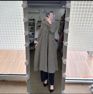 .. promo BUNGA KECIL SET TUNIK ADEM TEBEL LEMBUT BAJU MUSLIM SALUR KEKINIAN LEBARAN AYESHA
