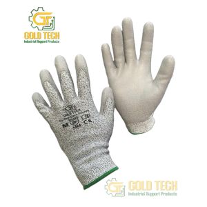2 ĐÔI GĂNG TAY CHỐNG CẮT GOLDTECH CẤP ĐỘ 3 – CUT RESISTANT GLOVES LEVEL 3 – PHỦ PU CHỐNG TRƯỢT