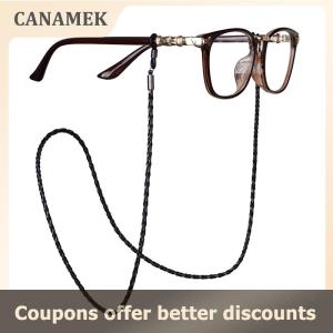 【 CANAMEK 】 Thick Twist Sunglasses Leather Rope Chain Eyewear Braided Glasses Lanyard Strap Outdoor Non-slip Eyeglass Accessories