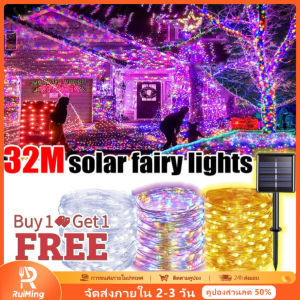 RuiMing 【ส่วนลด 50%】 🌟✨ 7/12/22/32 เมตรแสงอาทิตย์สตริงกลางแจ้งกันน้ำ LED คริสต์มาสไฟงานแต่งงานเทศกาลปาร์ตี้ตกแต่งไฟบ้านสวน Fairy Light 🚚 พร้อมส่ง 🚚