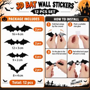 Halloween Decoration Set 2026 Party Decor Kit Spider Web Bat Sticker Gauze Tablecloth Candy Bag Fake BloodSpider Web