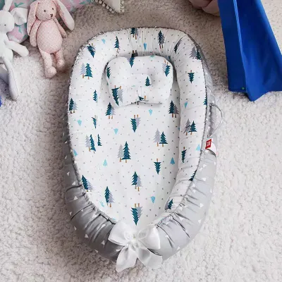 Comfort and Hugs Baby Nest Baby Nest Bed Baby Nest Pod for Newborn Soft Sleeping Cribs Cuddle Pads with Pillow 100% Cotton Comfortable