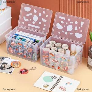 [COD] Springhooe Plastic Storage Containers With Latching Lid Large Capacity Transparent Plastic Storage Box Desktop Organizer Office Supplies